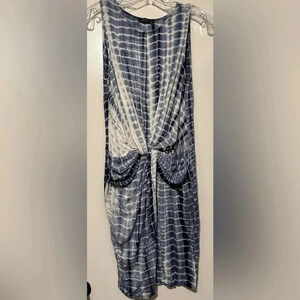 THML blue tie dye sleeveless dress knotted size L